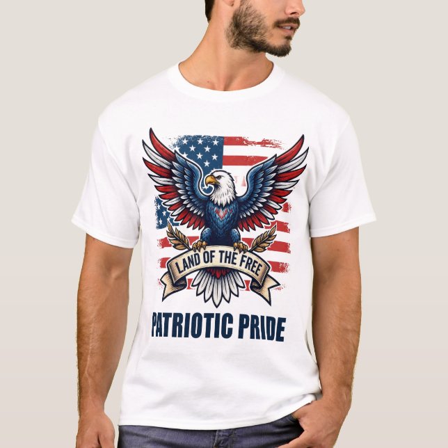 Camiseta Vintage Eagle Orgulho Patriótico (Frente)