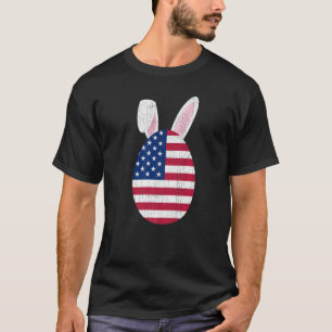 Camiseta Vintage Easter Egg Hunt American Flag Patriótico G