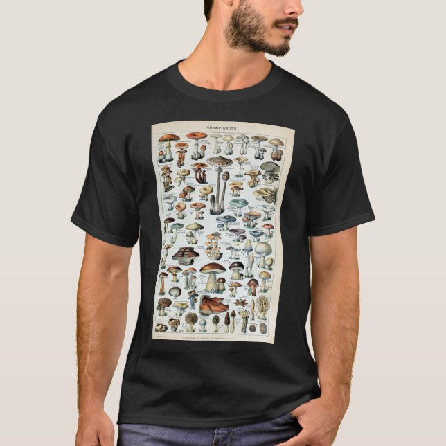 Camiseta Vintage Edible Mushroom Chart Poster (Frente)