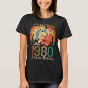 Camiseta Vintage edição limitada de 1980, presente de anive