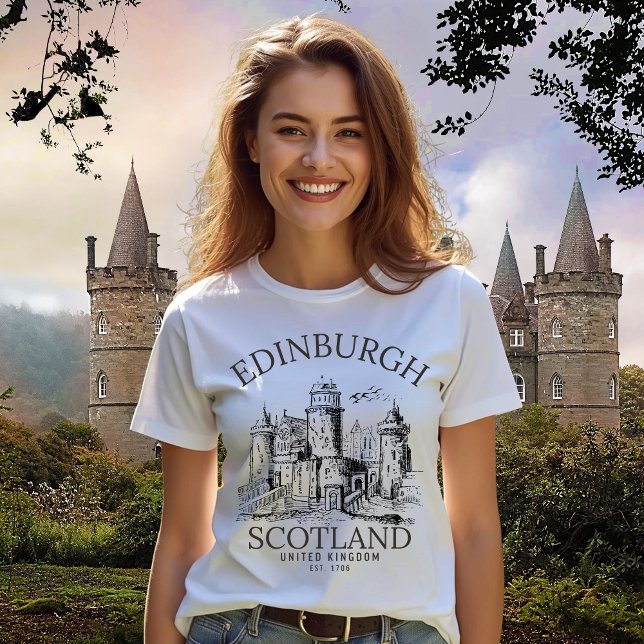 Camiseta Vintage Edinburgh Castle | United Kingdom  (Criador carregado)
