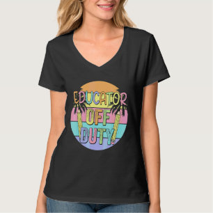 Camiseta Vintage Educator Off Duty Summer Vacm Bea