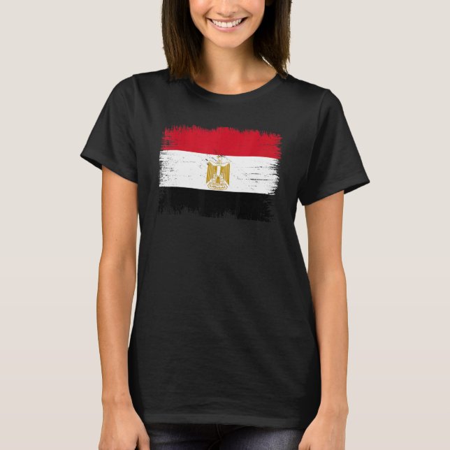 Camiseta Vintage Egypt Flag Egyptian Independence Day (Frente)