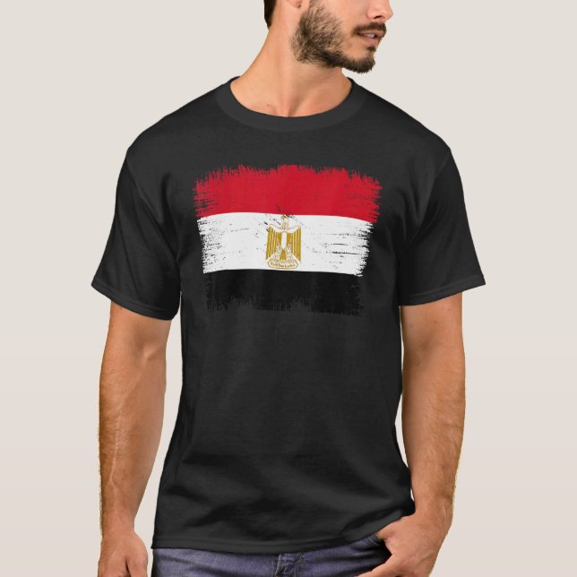 Camiseta Vintage Egypt Flag Egyptian Independence Day (Frente)