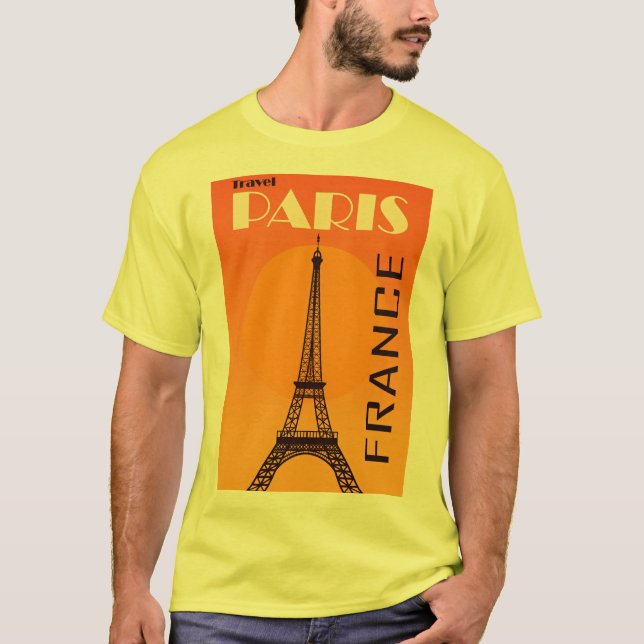 Camiseta Vintage Eiffel Tower Paris Viagem (Frente)