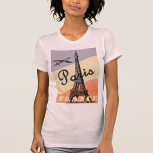 Camiseta Vintage Eiffel Tower Paris Viagem aérea europeu