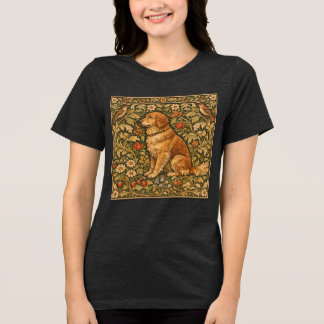 Camiseta Vintage elegant Golden Retriever boho painting