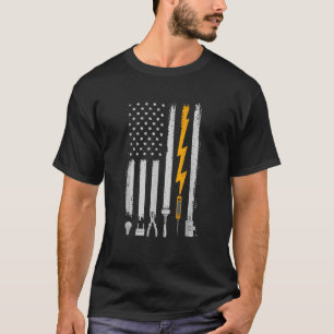 Camiseta Vintage Elemédica EUA Flag Tools Engenheiro Linema