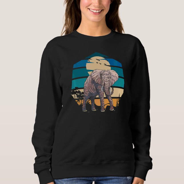 Camiseta Vintage Elephant Sunset Africa India Wilderness Wi (Frente)