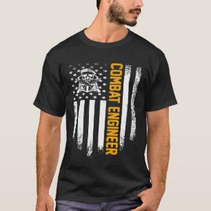 Camiseta Vintage Engenheiro de Combate EUA Bandeira America