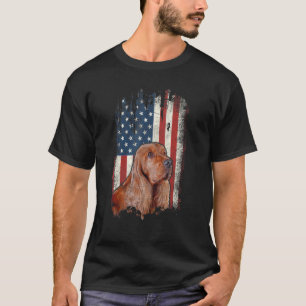 Camiseta Vintage English Cocker Spaniel American Flag Dog