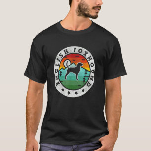 Camiseta Vintage English Foxhound Retro Dog Mãe Pai