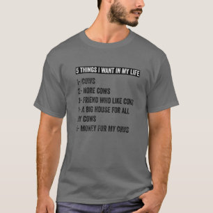 Camiseta Vintage Engraçado Para Vacas Aproxima 5 Coisas Que