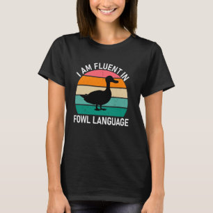Camiseta Vintage Engraçado Pato Eu Sou Fluente Na Língua Fo
