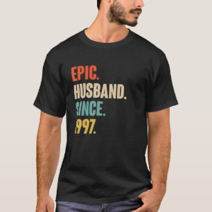 Camiseta Vintage Epic Husband Desde 1997 25 Wedding Anive