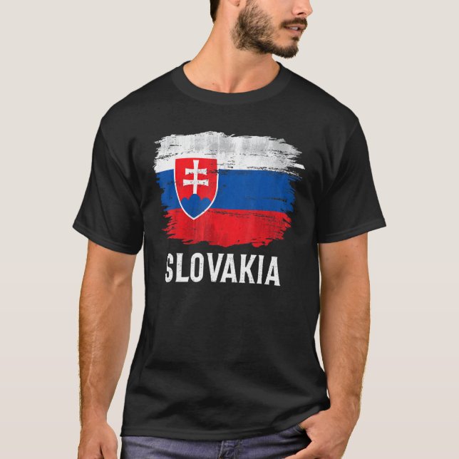 Camiseta Vintage Eslováquia Flag Para Eslovaco (Frente)