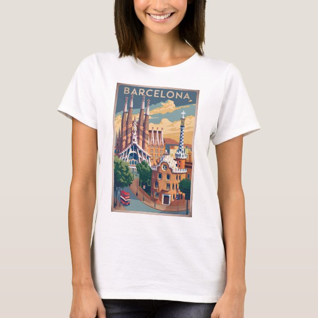 Camiseta Vintage Espanha de Barcelona (Frente)