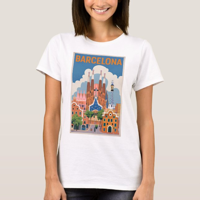 Camiseta Vintage Espanha de Barcelona (Frente)