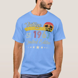 Camiseta Vintage Est 1963 Limited Edition Aniversário