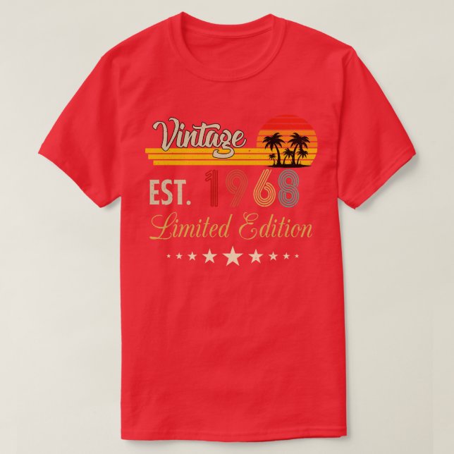 Camiseta Vintage Est 1968 Limited Edition Aniversário (Frente do Design)