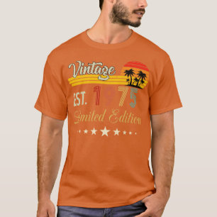 Camiseta Vintage Est 1975 Limited Edition Aniversário