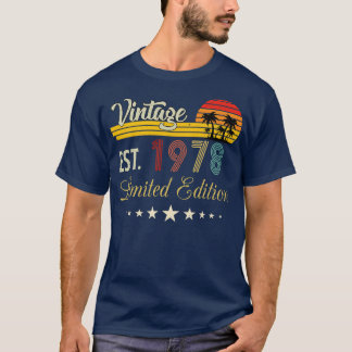 Camiseta Vintage Est 1978 Limited Edition Aniversário