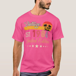 Camiseta Vintage Est 1986 Limited Edition Aniversário