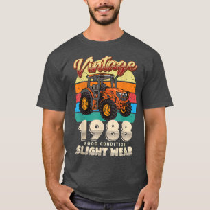 Camiseta Vintage Est 1988 Farmer Trator 34th Birthday 34 Y