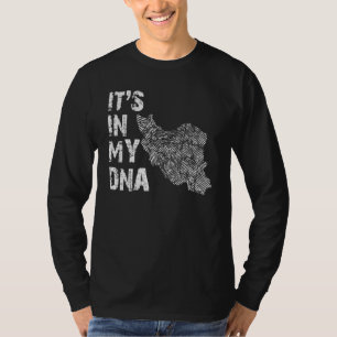 Camiseta Vintage Está No Meu DNA Irã Mapa Da Impressão Digi