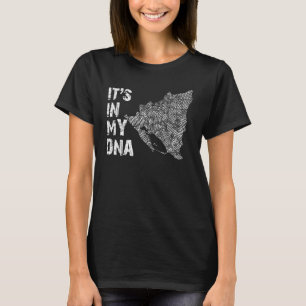 Camiseta Vintage Está No Meu DNA, Nicarágua, Mapa De Contor