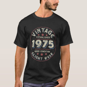 Camiseta Vintage Estabelecida Em 1975, 47ª Festa de anivers