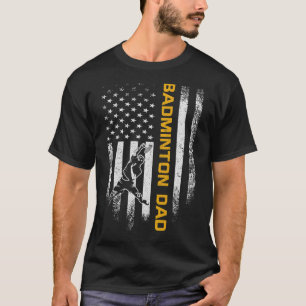 Camiseta Vintage Estados Unidos Bandeira Orud Badminton Pai