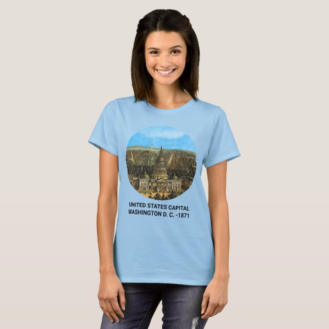 Camiseta Vintage Estados Unidos Capitólio Mulheres (Frente Completa)