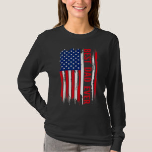 Camiseta Vintage Estados Unidos Melhor Pai de Bandeira Amer