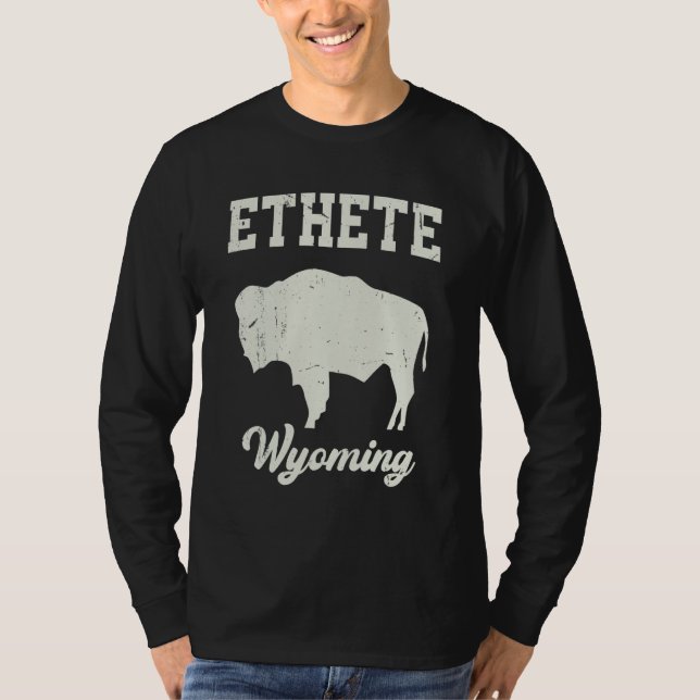 Camiseta Vintage Ethete Wyoming Mountains Bison Western (Frente)