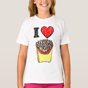 Camiseta Vintage Eu Adoro Batatas Fritas