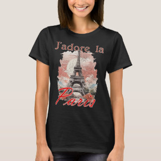 Camiseta Vintage, eu amo Paris para ela