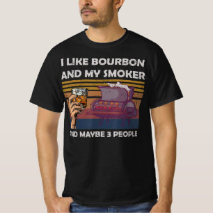 Camiseta Vintage Eu Gosto De Bourbon Meu Fumador 3 Pessoas