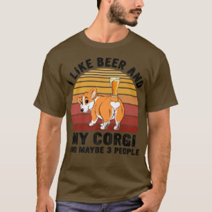 Camiseta Vintage Eu Gosto De Cerveja E Meu Corgi E Talvez 3