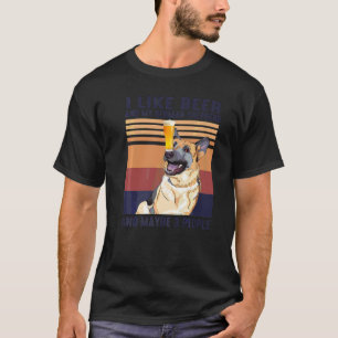 Camiseta Vintage Eu Gosto de Cerveja Pastor Alemão E 3 Pess