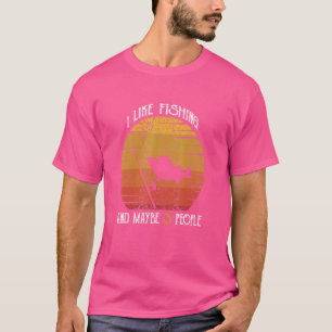 Camiseta Vintage Eu Gosto De Pescar E Talvez Três Pessoas D