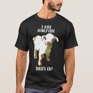 Camiseta Vintage, Eu Gosto Muito De Ovinos, Ok, Animal Engr