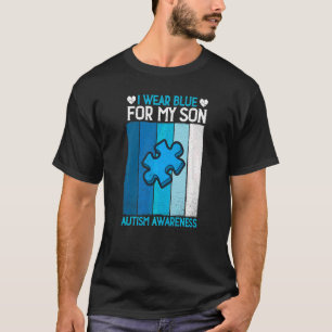Camiseta Vintage Eu Visto Azul Para Meu Filho Autismo Sensi