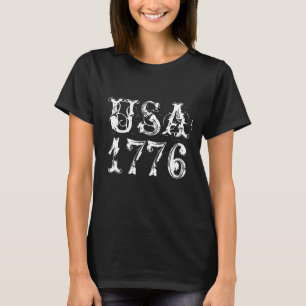 Camiseta vintage EUA 1776 para festa do dia 4 de J