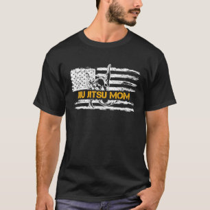 Camiseta Vintage EUA Bandeira Americana Jiu Jitsu Mãe