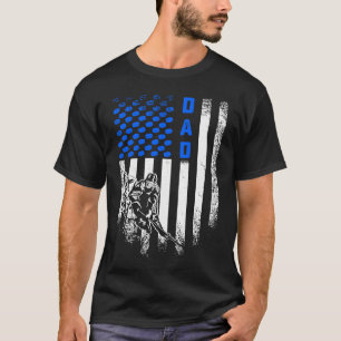 Camiseta Vintage EUA Bandeira Americana Pai Silhout de Hóqu