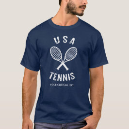 Camiseta Vintage EUA das raquetes de tênis do jogador de