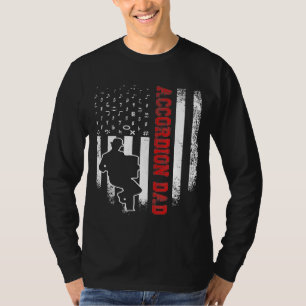 Camiseta Vintage EUA Flag Accordion Pai Notas Silh