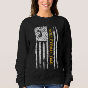 Camiseta Vintage EUA Flag Americano Proud Pai de Voleibol S