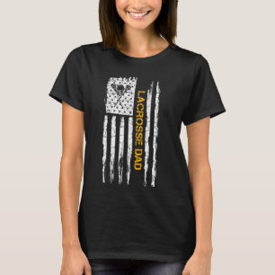 Camiseta Vintage EUA Flag Proud Lacrosse Pai Silho